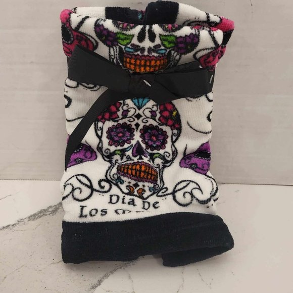 Día de Los Muertos Sugar Skull  Set of Two Towels Halloween Goth Spooky - Picture 2 of 2